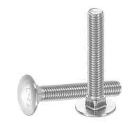 sourcing map 20Pcs Carriage Bolts, M8 x 50mm Stainless Steel 18-8 (304) Round Head Square Neck Screws Bolt Screw for Fastening Accessories - Silver
