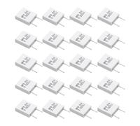 sourcing map 20Pcs Ceramic Resistors 5W 0.02 Ohm 5% Tolerance Wirewound Non-Inductive Cement Power Resistor, Lead Wire Fixed Flame Heat Moisture for Circuit Board TV Power Adapters, White