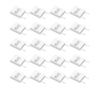 sourcing map 20Pcs Ceramic Resistors 5W 0.047 Ohm 5% Tolerance Wirewound Non-Inductive Cement Power Resistor, Lead Wire Fixed Flame Heat Moisture for Circuit Board TV Power Adapters, White