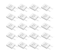 sourcing map 20Pcs Ceramic Resistors 5W 0.08 Ohm 5% Tolerance Wirewound Non-Inductive Cement Power Resistor, Lead Wire Fixed Flame Heat Moisture for Circuit Board TV Power Adapters, White
