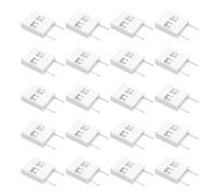sourcing map 20Pcs Ceramic Resistors 5W 0.1 Ohm 5% Tolerance Wirewound Non-Inductive Cement Power Resistor, Lead Wire Fixed Flame Heat Moisture for Circuit Board TV Power Adapters, White