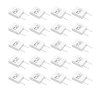 sourcing map 20Pcs Ceramic Resistors 5W 0.25 Ohm 5% Tolerance Wirewound Non-Inductive Cement Power Resistor, Lead Wire Fixed Flame Heat Moisture for Circuit Board TV Power Adapters, White