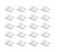 sourcing map 20Pcs Ceramic Resistors 5W 0.47 Ohm 5% Tolerance Wirewound Non-Inductive Cement Power Resistor, Lead Wire Fixed Flame Heat Moisture for Circuit Board TV Power Adapters, White
