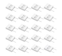sourcing map 20Pcs Ceramic Resistors 5W 0.5 Ohm 5% Tolerance Wirewound Non-Inductive Cement Power Resistor, Lead Wire Fixed Flame Heat Moisture for Circuit Board TV Power Adapters, White