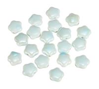 sourcing map 20Pcs Ceramic Star Beads, 15mm Glazed Porcelain Star Spacer Loose Beads Kit for DIY Crafting Bracelets Earring Necklace Jewelry Making, Light Lake Blue