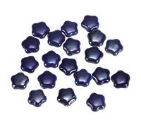 sourcing map 20Pcs Ceramic Star Beads, 15mm Glazed Porcelain Star Spacer Loose Beads Kit for DIY Crafting Bracelets Earring Necklace Jewelry Making, Navy Blue