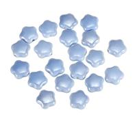 sourcing map 20Pcs Ceramic Star Beads, 15mm Glazed Porcelain Star Spacer Loose Beads Kit for DIY Crafting Bracelets Earring Necklace Jewelry Making, Light Blue