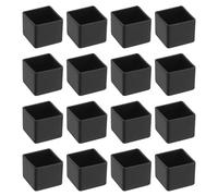 sourcing map 20Pcs Chair Leg Floor Protectors, 25x25mm/0.98x0.98" PVC Anti-Slip Furniture Leg Feet Cover for Hardwood Floors Patio Chair Table Bed, Black