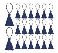 sourcing map 20Pcs Chunky Bookmark Tassels 4.3 Inch Hanging Loop Small Tassels Soft Mini Tassels for DIY Craft, Jewelry Making, Graduation Handmade, Navy Blue