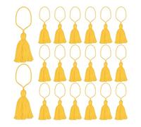 sourcing map 20Pcs Chunky Bookmark Tassels 4.3 Inch Hanging Loop Small Tassels Soft Mini Tassels for DIY Craft, Jewelry Making, Graduation Handmade, Yellow