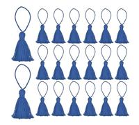 sourcing map 20Pcs Chunky Bookmark Tassels 4.3 Inch Hanging Loop Small Tassels Soft Mini Tassels for DIY Craft, Jewelry Making, Graduation Handmade, Steel blue