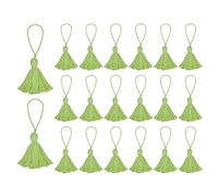 sourcing map 20Pcs Chunky Bookmark Tassels 4.3 Inch Hanging Loop Small Tassels Soft Mini Tassels for DIY Craft, Jewelry Making, Graduation Handmade, Tea Green