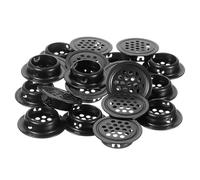 sourcing map 20Pcs Circular Air Vents, 25mm Stainless Steel Mesh Hole Round Soffit Vents for Shoe Cabinet, TV Cabinet, Wardrobe Black