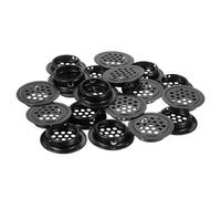 sourcing map 20Pcs Circular Air Vents, 29mm Stainless Steel Mesh Hole Round Soffit Vents for Shoe Cabinet, TV Cabinet, Wardrobe Black