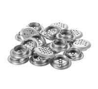 sourcing map 20Pcs Circular Air Vents, 29mm Stainless Steel Mesh Hole Round Soffit Vents for TV Cabinet, Wardrobe Silver