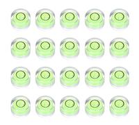 sourcing map 20pcs Circular Bubble Spirit Level 12x7mm Mini Round Bubble Spirit Level Little Measuring Layout Tools for TV Industrial Carpentry Picture Frame, Green/Black