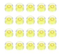 sourcing map 20pcs Circular Bubble Spirit Level 15x8mm Mini Round Bubble Spirit Level Little Measuring Layout Tools for TV Industrial Carpentry Picture Frame, Yellow/Red