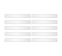 sourcing map 20pcs Clear Plastic Ruler 20cm (0.79 Inch) Metric Inch Straight End Ruler with Black Scale Mark for Classroom Home Office