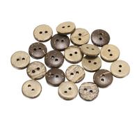 sourcing map 20pcs Coco Shell Buttons 10mm Handmade Sewing Crafts Replacement Round Button for Clothing Decoration DIY Accessories, Brown