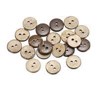 sourcing map 20pcs Coco Shell Buttons 12.5mm Handmade Sewing Crafts Replacement Round Button for Clothing Decoration DIY Accessories, Brown