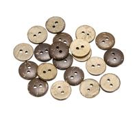 sourcing map 20pcs Coco Shell Buttons 15mm Handmade Sewing Crafts Replacement Round Button for Clothing Decoration DIY Accessories, Brown