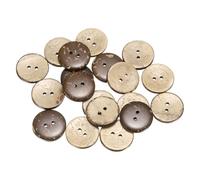 sourcing map 20pcs Coco Shell Buttons 20mm Handmade Sewing Crafts Replacement Round Button for Clothing Decoration DIY Accessories, Brown