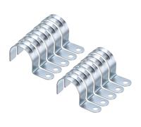 sourcing map 20pcs Conduit Clamp, EMT One-Hole Strap, U Tube Pipe Clamp, 50mm 2-Inch Pipe Dia, 8mm 5/16 Inch Hole Dia Rigid Pipe Strap, U Shaped Bracket for Tube Hose Wire Cord Fixing