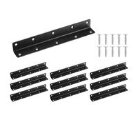 sourcing map 20PCS Corner Brace, 7.87x0.98x0.98 Inch Stainless Steel Shelf L Brackets Rust Resistant Heavy Duty L Brace Angle Bracket for Shelves Furniture Window Cabinet, Black
