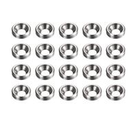 sourcing map 20pcs Countersunk Washer M3 Anodized Aluminum Alloy Finishing Washers, Screw Gaskets for Mechanical Accessories Parts, Gray