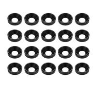 sourcing map 20pcs Countersunk Washer M6 Anodized Aluminum Alloy Finishing Washers, Screw Gaskets for Mechanical Accessories Parts, Black