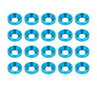 sourcing map 20pcs Countersunk Washer M6 Anodized Aluminum Alloy Finishing Washers, Screw Gaskets for Mechanical Accessories Parts, Sky Blue