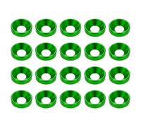 sourcing map 20pcs Countersunk Washer M6 Anodized Aluminum Alloy Finishing Washers, Screw Gaskets for Mechanical Accessories Parts, Green