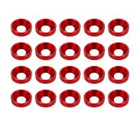 sourcing map 20pcs Countersunk Washer M6 Anodized Aluminum Alloy Finishing Washers, Screw Gaskets for Mechanical Accessories Parts, Red