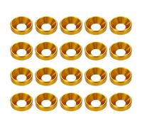 sourcing map 20pcs Countersunk Washer M6 Anodized Aluminum Alloy Finishing Washers, Screw Gaskets for Mechanical Accessories Parts, Golden