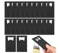 sourcing map 20Pcs Credit Card Bottle Opener, Stainless Steel Credit Card Size Beer Bottle Opener for Wallet Pocket, Can Cap Openers for Wedding Party Bridal Shower Present, Black