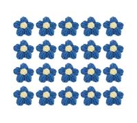 sourcing map 20Pcs Crochet Flowers Sew on Patches, 45 x 45mm Milk Cotton Handmade Floral Applique for DIY Crafts Hair Hats Clothes Decoration, Dark Blue&Yellow