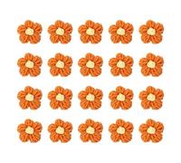 sourcing map 20Pcs Crochet Flowers Sew on Patches, 45 x 45mm Milk Cotton Handmade Floral Applique for DIY Crafts Hair Hats Clothes Decoration, Orange&Yellow