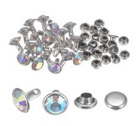 sourcing map 20pcs Crystal Rivets 8mm Rhinestone Rivets Rapid Stud Rivets for Clothing Leather Crafting Fabric Arts Crafts Decoration Leathercraft DIY Leather-Craft, Multicolored
