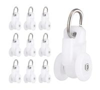 sourcing map 20Pcs Curtain Track Rollers Curtain Rail Pulleys Runners Plastic Ceiling Gliders with Dual Wheel Roller for Window Tracks Carrier Accessories (White)