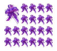 sourcing map 20pcs Dark Purple Pull Bows 6.3 Inches Wide Large Organza Ribbon Gift Bows for Gift Wrapping Gift Baskets Decor Wedding Parties Birthday Florist Packaging and Decoration