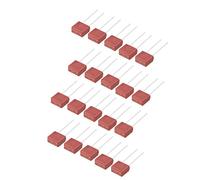 sourcing map 20Pcs DIP Mounted Miniature Square Slow Blow Micro Fuse T2.5A 2.5A 250V Red