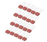 sourcing map 20Pcs DIP Mounted Miniature Square Slow Blow Micro Fuse T4A 4A 250V Red