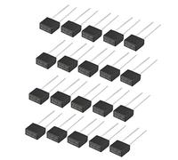 sourcing map 20Pcs DIP Mounted Miniature Square Slow Blow Micro Fuse T5A 5A 250V Black