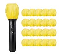 sourcing map 20Pcs Disposable Microphone Cover, Non-Woven Classic Retro Dynamic Vocal Microphone Windscreen PodMic Covers for KTV, Recording Room, Stage Performance, Yellow