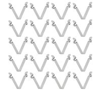 sourcing map 20pcs Double Button Kayak Paddle Snap Spring Clip 5x5x36mm 65Mn Spring Steel V-Shaped Hollow Lift Telescopic Locking Tube Pole Clips for Tent Umbrella Camping