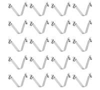 sourcing map 20pcs Double Button Kayak Paddle Snap Spring Clip 6.5x10x50mm 65Mn Spring Steel V-Shaped Hollow Lift Telescopic Locking Tube Pole Clips for Tent Umbrella Camping