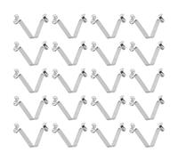 sourcing map 20pcs Double Button Kayak Paddle Snap Spring Clip 6x9x43mm 65Mn Spring Steel V-Shaped Hollow Lift Telescopic Locking Tube Pole Clips for Tent Umbrella Camping