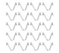 sourcing map 20pcs Double Button Kayak Paddle Snap Spring Clip 6x9x48mm 65Mn Spring Steel V-Shaped Hollow Lift Telescopic Locking Tube Pole Clips for Tent Umbrella Camping