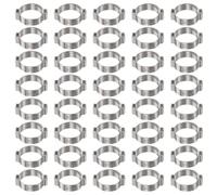 sourcing map 20pcs Double Ear Hose Clamp 18-21 mm 304 Stainless Steel Hose Clamp Double Ear O Clips Crimp Rings for Fuel Line Pipe Tube Fitting Connections, Silver