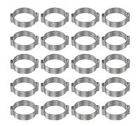 sourcing map 20pcs Double Ear Hose Clamp 28-31 mm 304 Stainless Steel Hose Clamp Double Ear O Clips Crimp Rings for Fuel Line Pipe Tube Fitting Connections, Silver